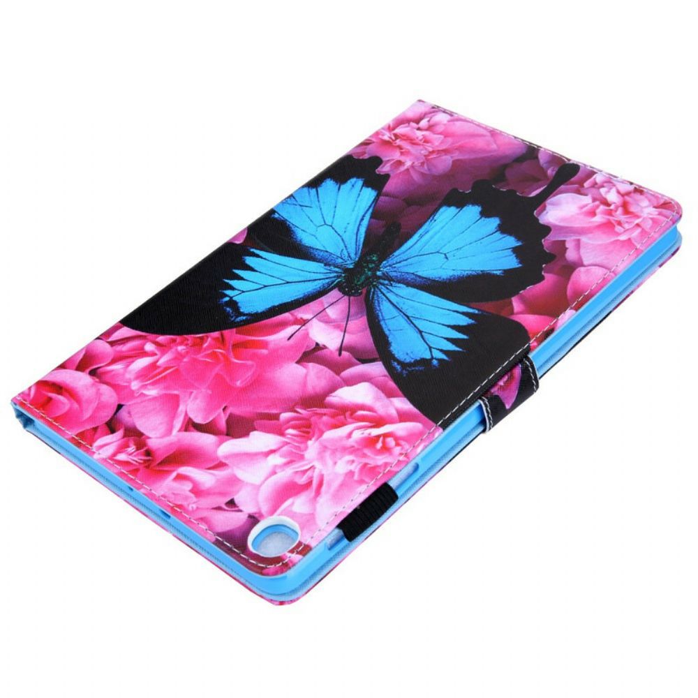 Leren Hoesje voor Samsung Galaxy Tab A 10.1 (2019) Vlinder Bloemen