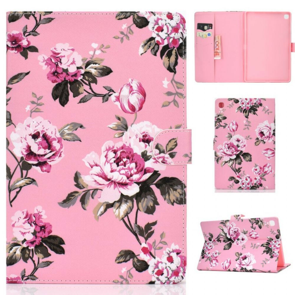 Leren Hoesje voor Samsung Galaxy Tab A 10.1 (2019) Vrijheidsbloemen