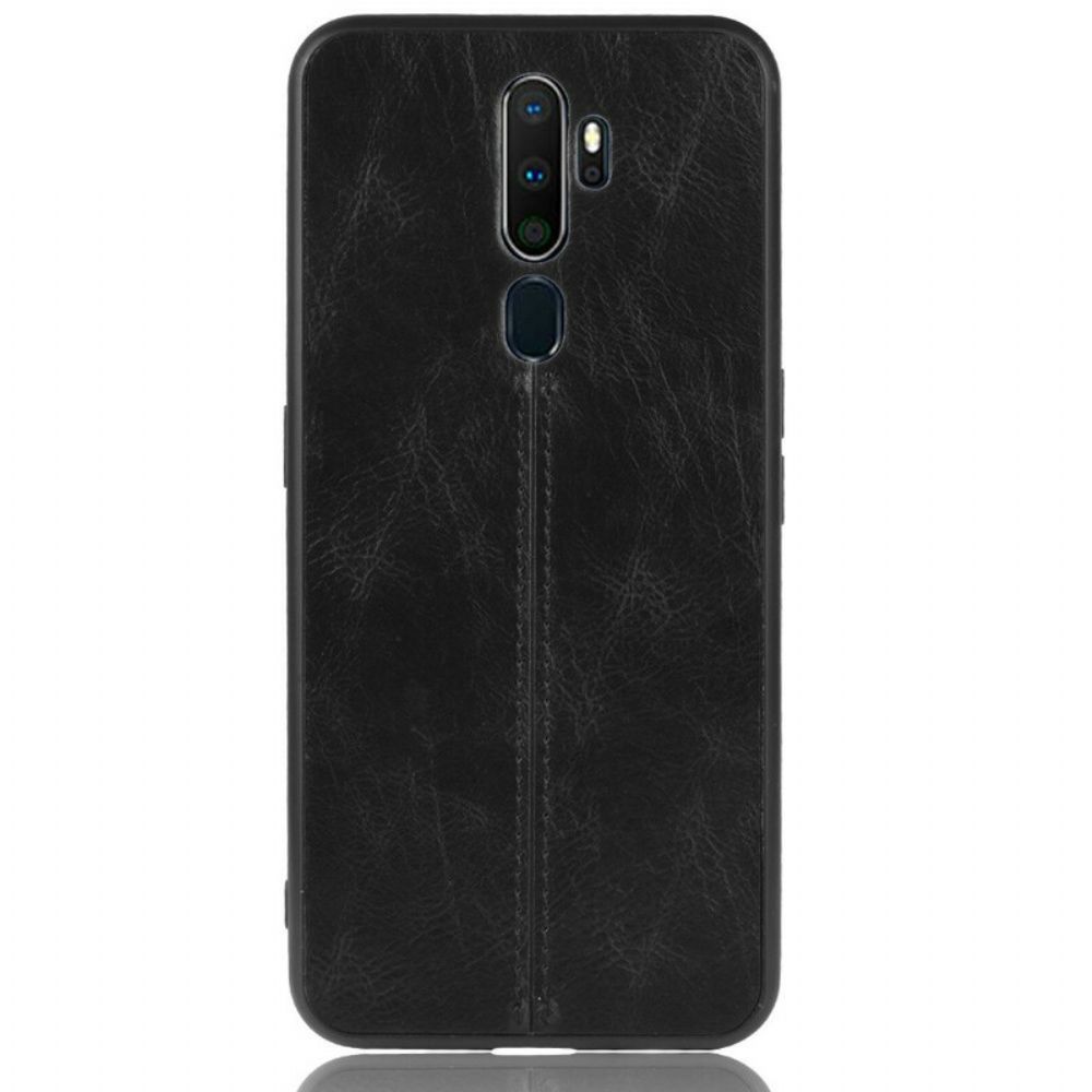 Hoesje voor Oppo A9 2020 / A5 2020 Stiksels Met Leereffect