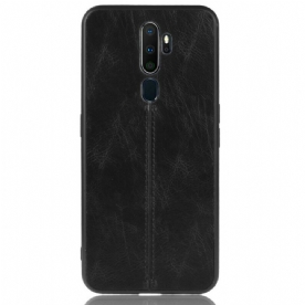 Hoesje voor Oppo A9 2020 / A5 2020 Stiksels Met Leereffect