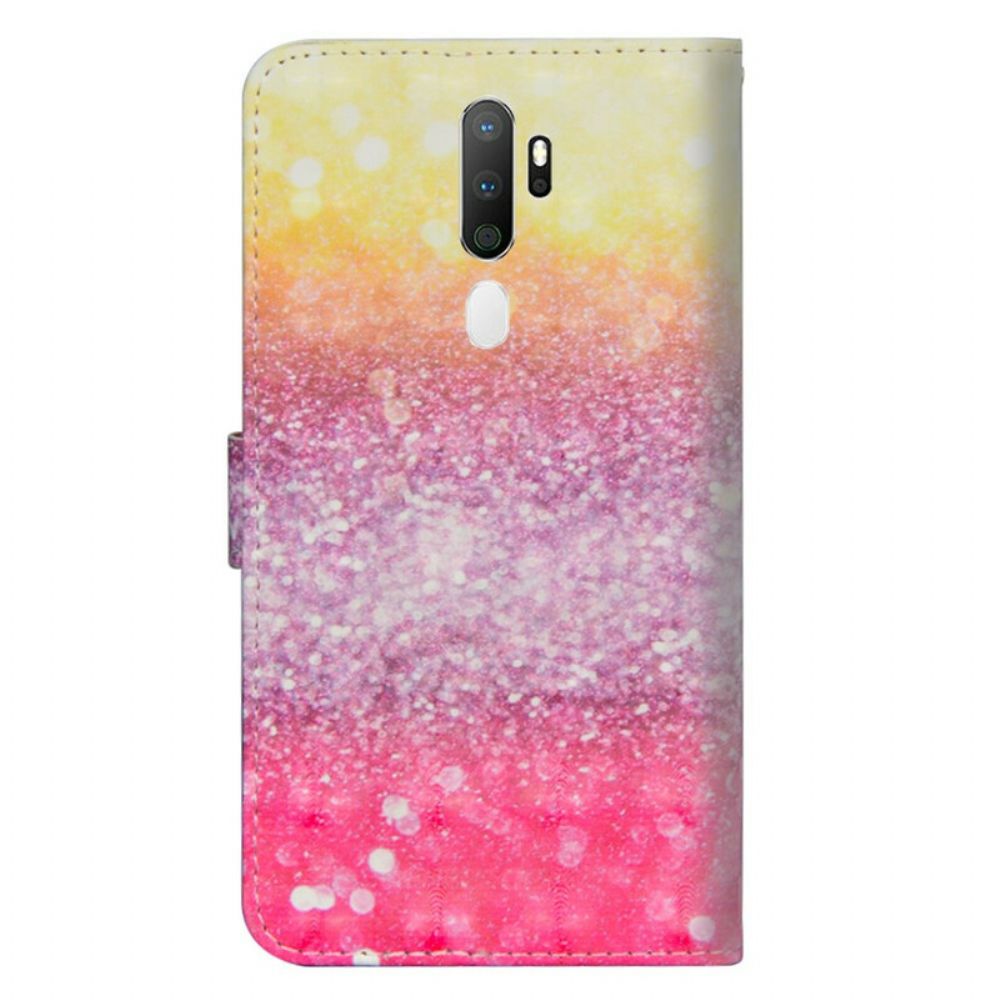 Leren Hoesje voor Oppo A9 2020 / A5 2020 Magenta Glitterverloop