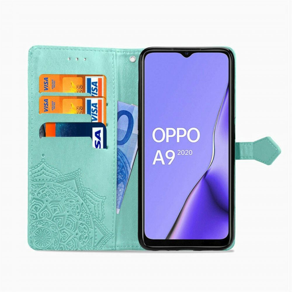 Leren Hoesje voor Oppo A9 2020 / A5 2020 Mandala Van Middelbare Leeftijd