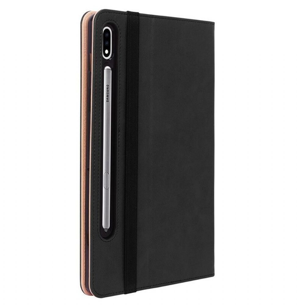 Cover voor Samsung Galaxy Tab S8 Plus / Tab S7 Plus Leren Stijl Met Riem