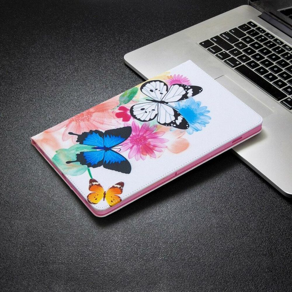 Cover voor Samsung Galaxy Tab S8 / Tab S7 Aquarel Vlinders