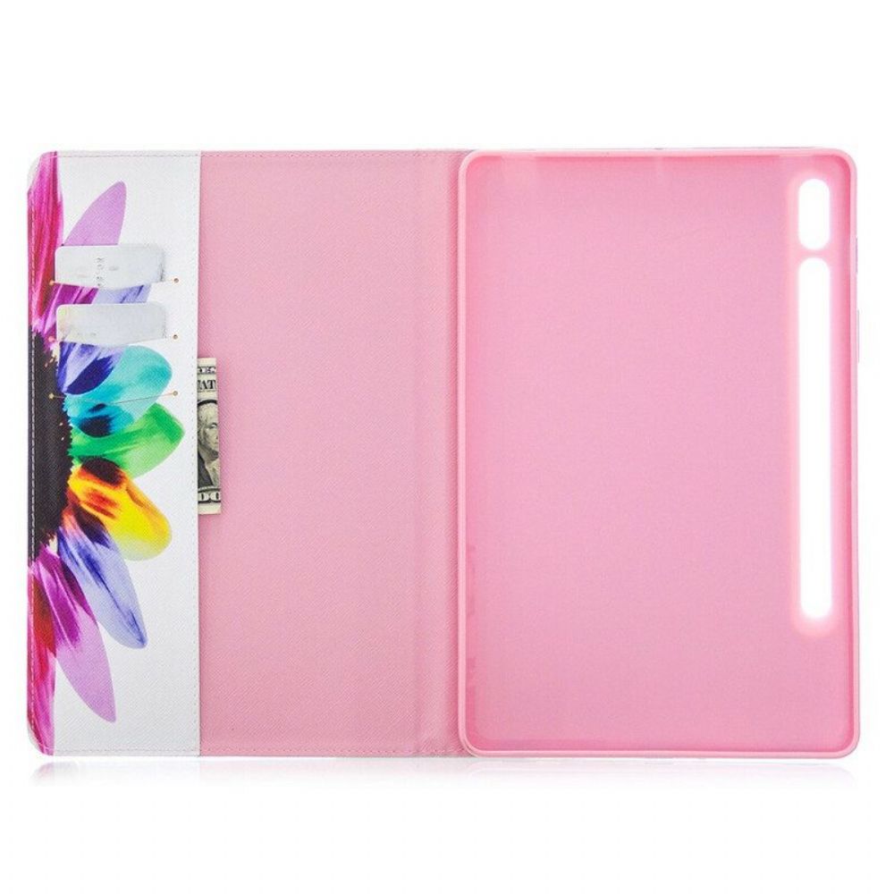 Cover voor Samsung Galaxy Tab S8 / Tab S7 Waterverf Bloem