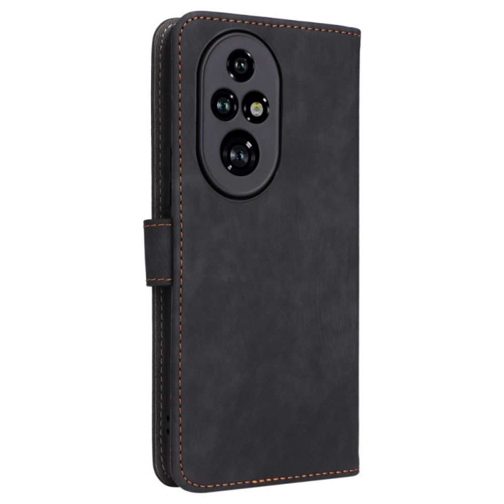 Folio-hoesje Honor 200 Pro Telefoonhoesje Rfid-bescherming Met Suède-effect