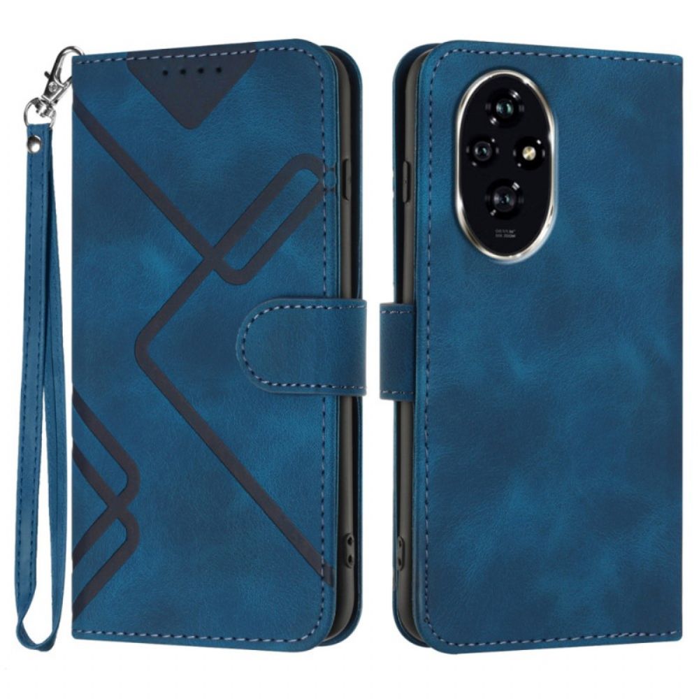 Leren Hoesje Honor 200 Pro Geometrische Lijnen Bescherming Hoesje