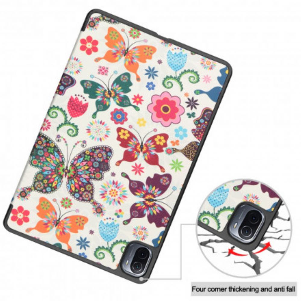 Bescherming Hoesje voor Xiaomi Pad 5 Vintage Bloem Pennenhouder