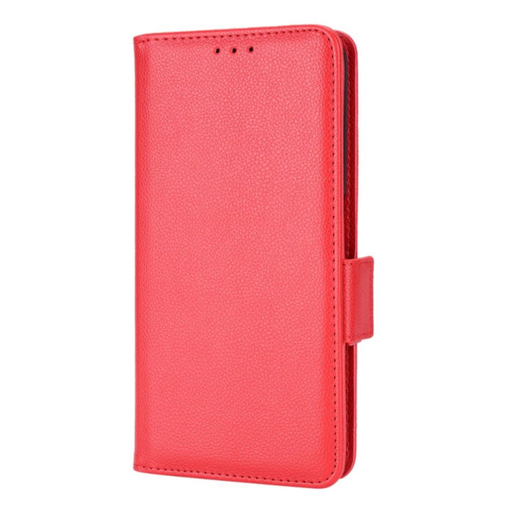 Leren Hoesje voor Realme 9 5G Folio-hoesje Dubbele Nieuwe Kleuren Flap