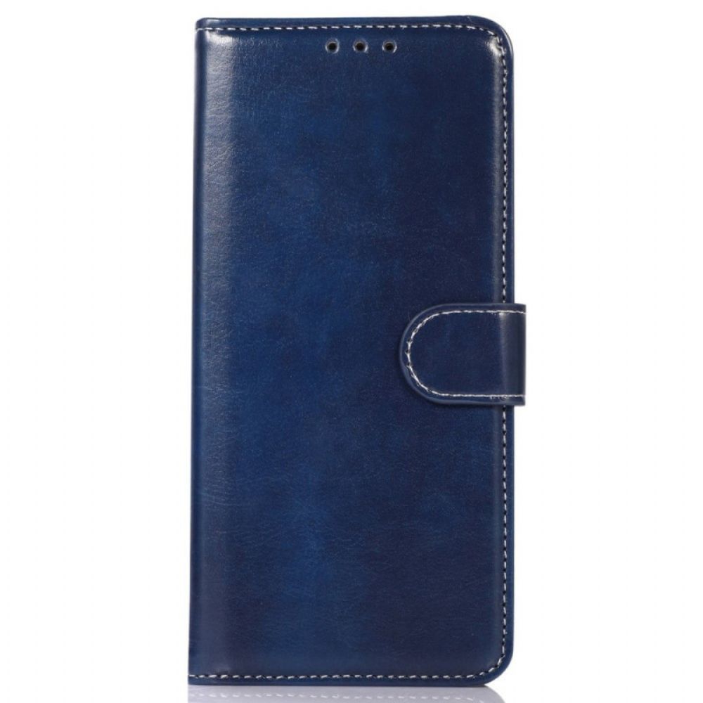 Folio-hoesje voor Samsung Galaxy M33 5G Leerstijl En Stiksels