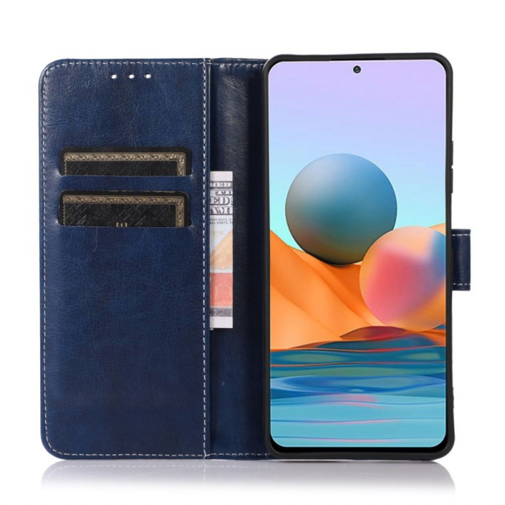 Folio-hoesje voor Samsung Galaxy M33 5G Leerstijl En Stiksels