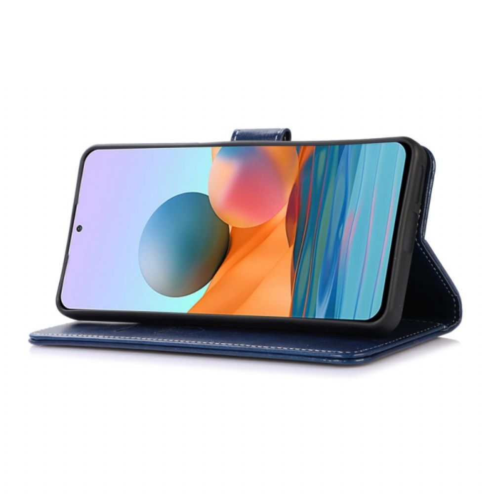 Folio-hoesje voor Samsung Galaxy M33 5G Leerstijl En Stiksels