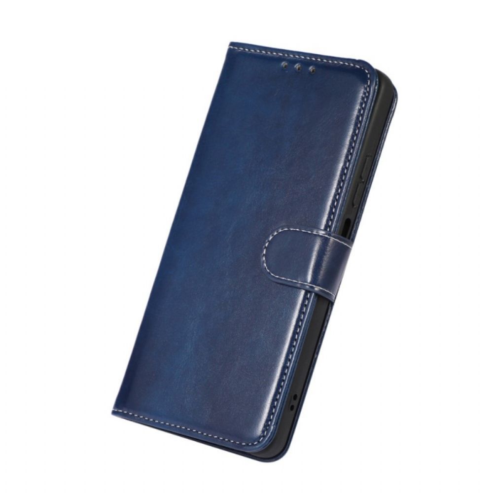 Folio-hoesje voor Samsung Galaxy M33 5G Leerstijl En Stiksels