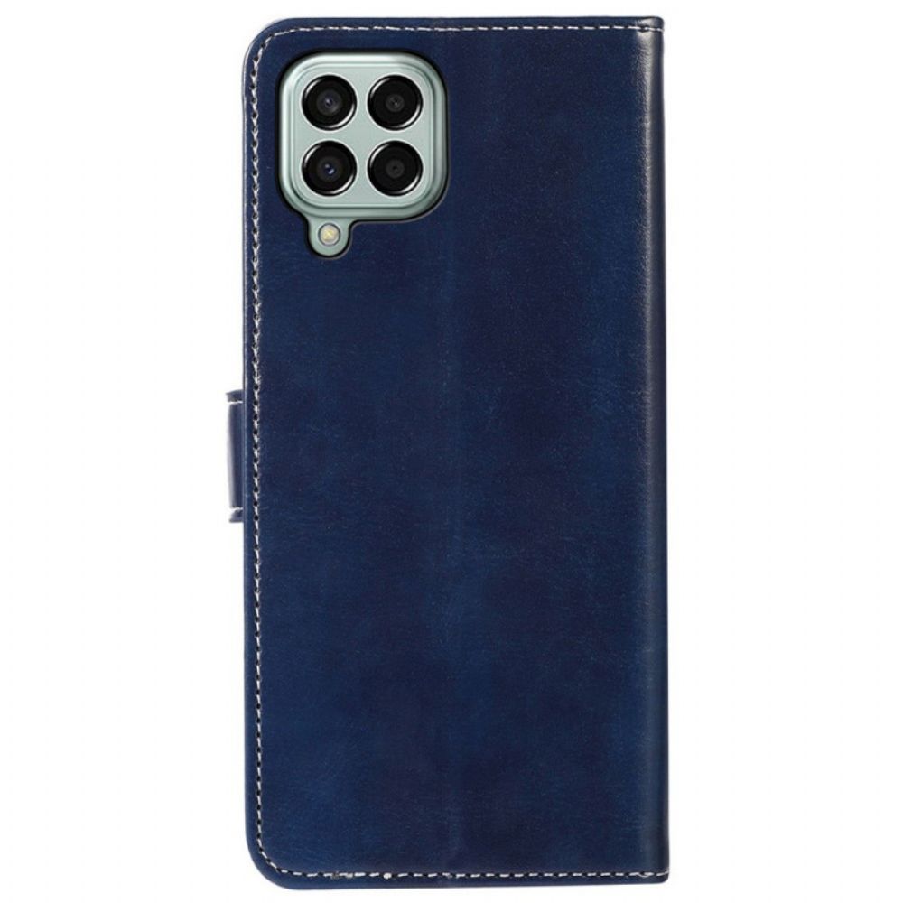 Folio-hoesje voor Samsung Galaxy M33 5G Leerstijl En Stiksels