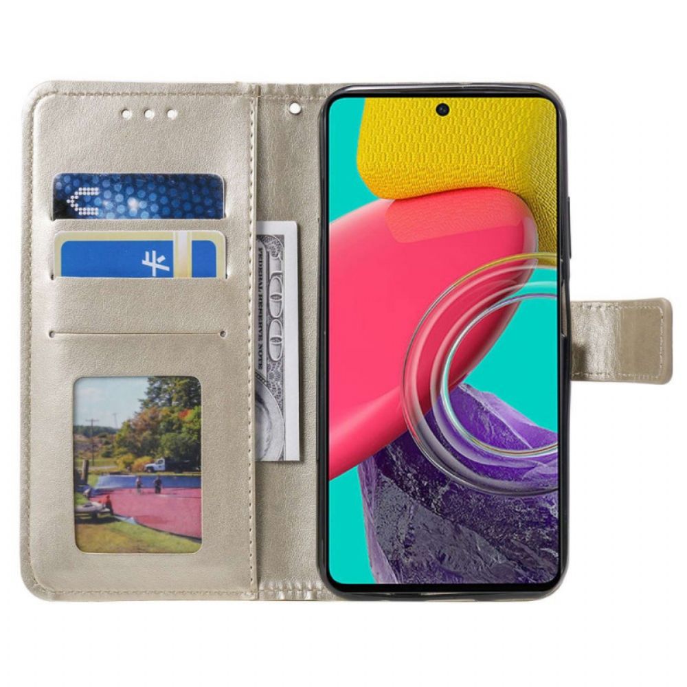 Folio-hoesje voor Samsung Galaxy M33 5G Met Ketting Zonneband Mandala