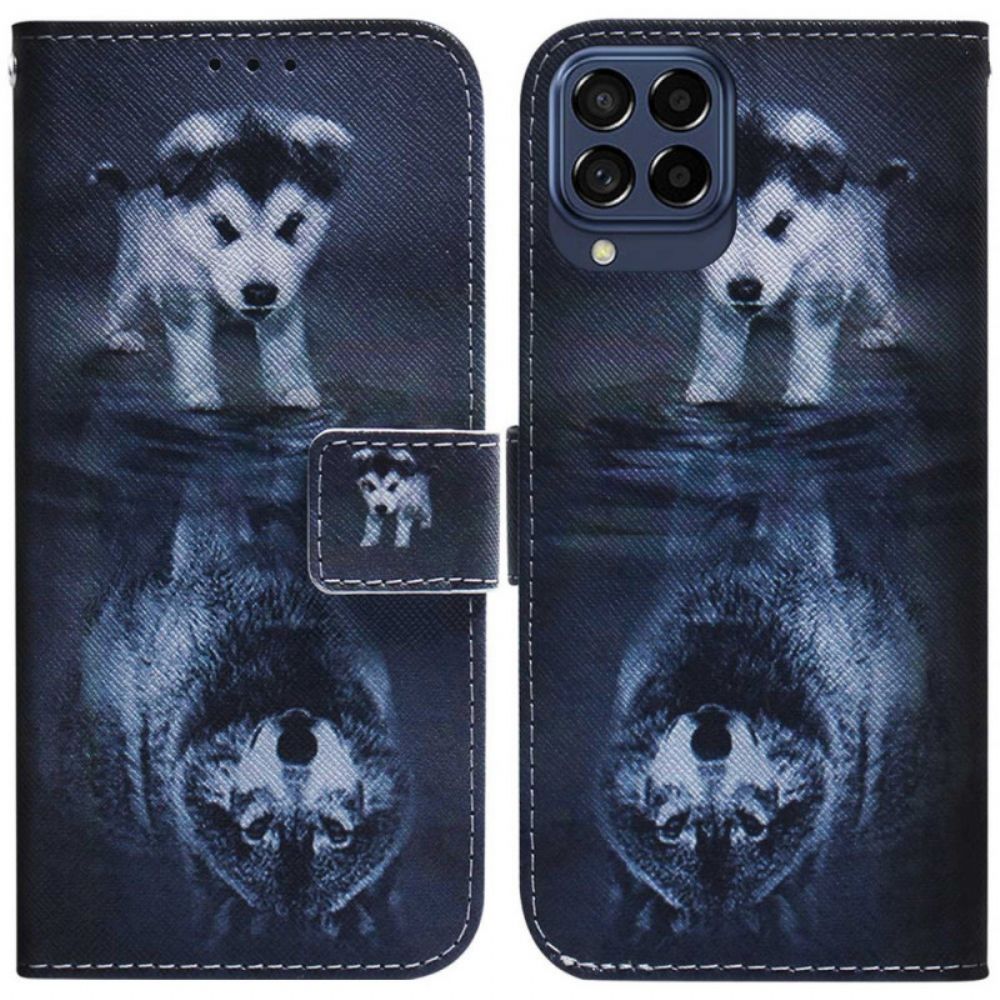 Folio-hoesje voor Samsung Galaxy M33 5G Puppy Dream