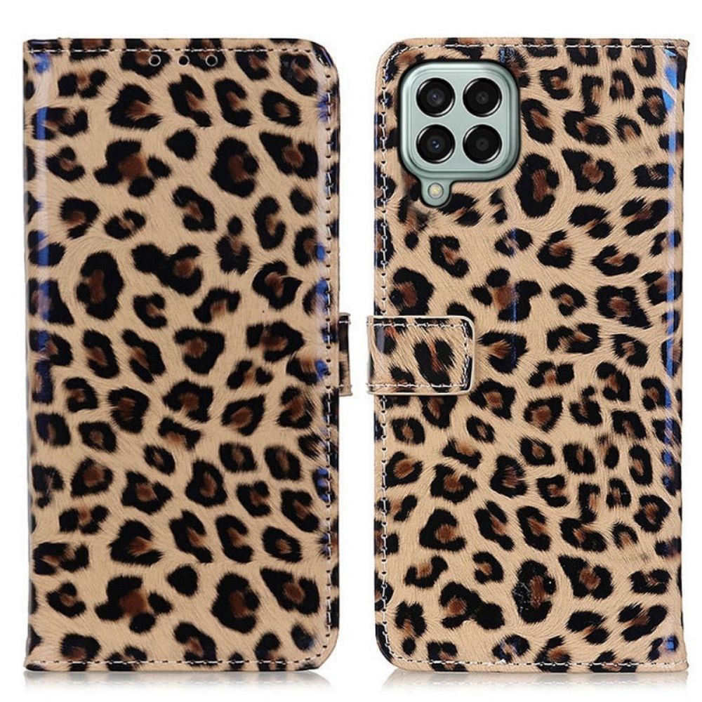 Leren Hoesje voor Samsung Galaxy M33 5G Klein Luipaardeffect