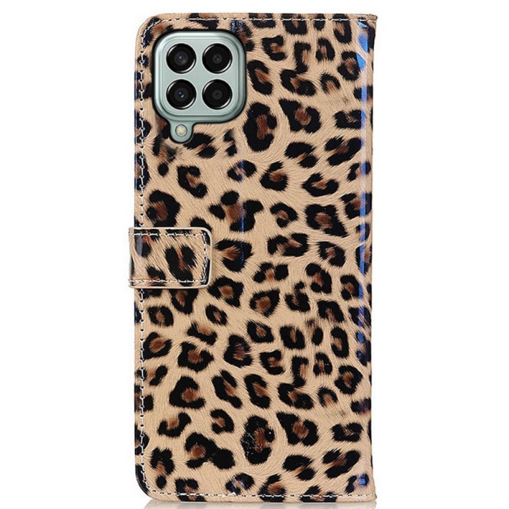 Leren Hoesje voor Samsung Galaxy M33 5G Klein Luipaardeffect