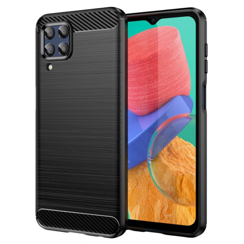 Telefoonhoesje voor Samsung Galaxy M33 5G Geborstelde Koolstofvezel