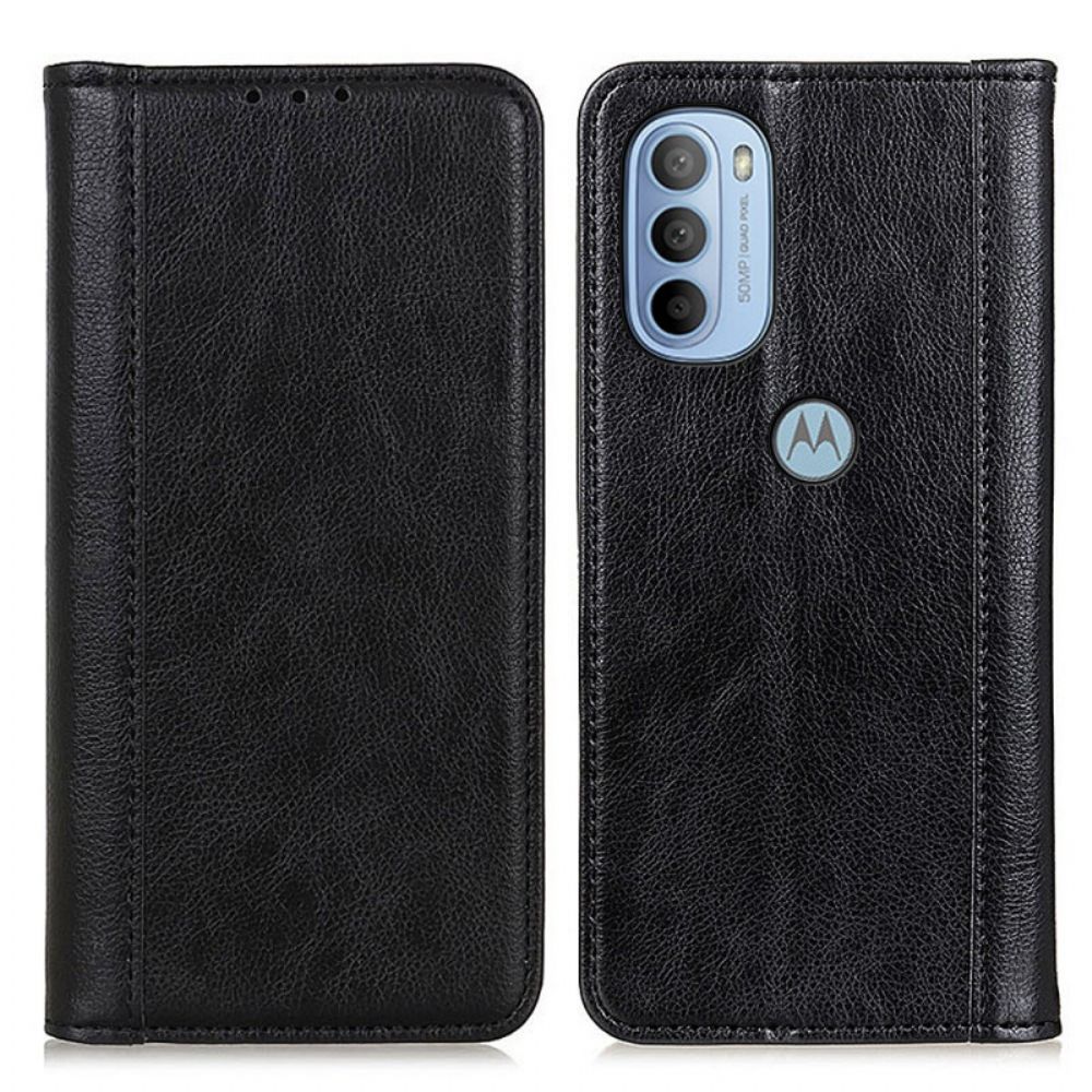 Bescherming Hoesje voor Moto G31 / Moto G41 Folio-hoesje Elegance Split Litchi Leer