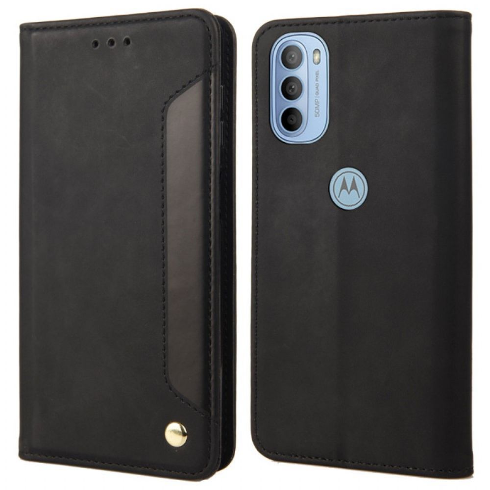 Bescherming Hoesje voor Moto G31 / Moto G41 Folio-hoesje Tweekleurig Zakelijk Leereffect