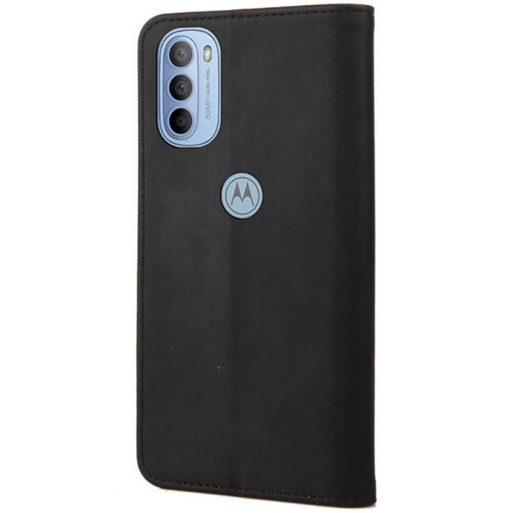 Bescherming Hoesje voor Moto G31 / Moto G41 Folio-hoesje Tweekleurig Zakelijk Leereffect