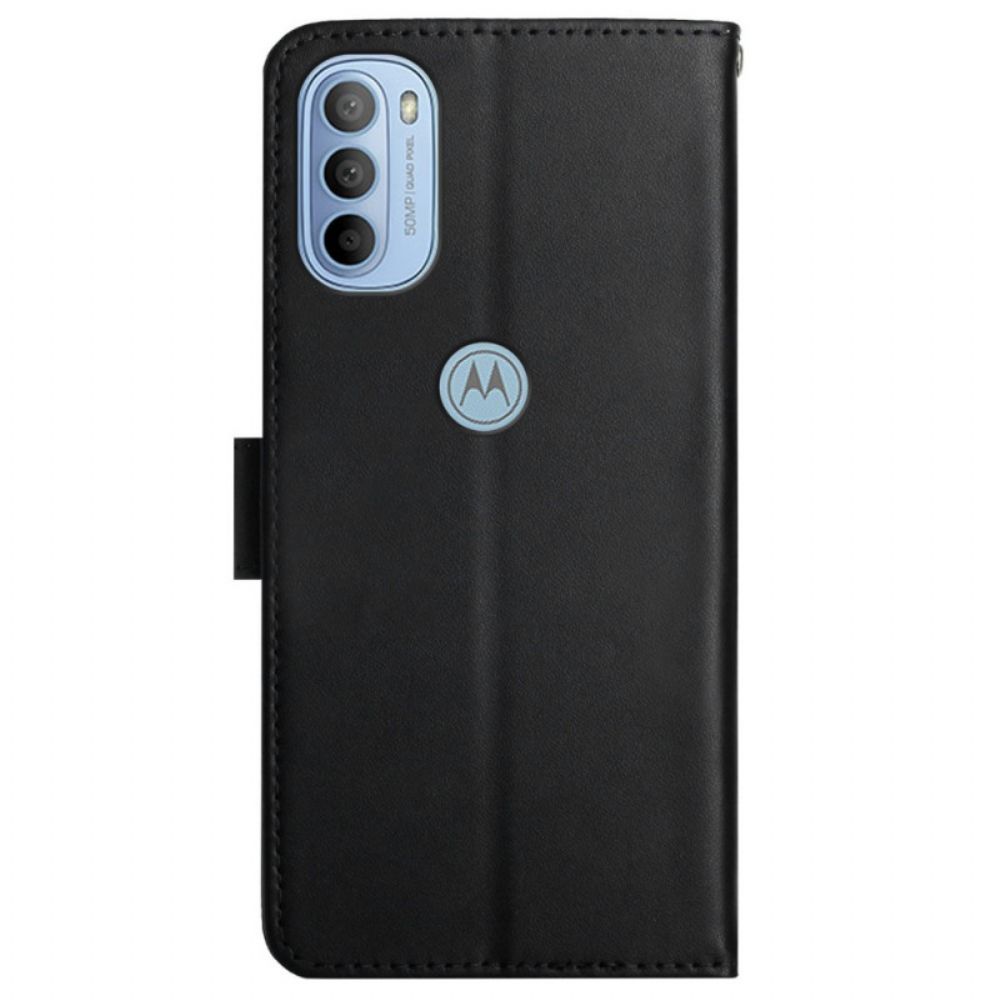 Flip Case voor Moto G31 / Moto G41 Echt Nappaleer