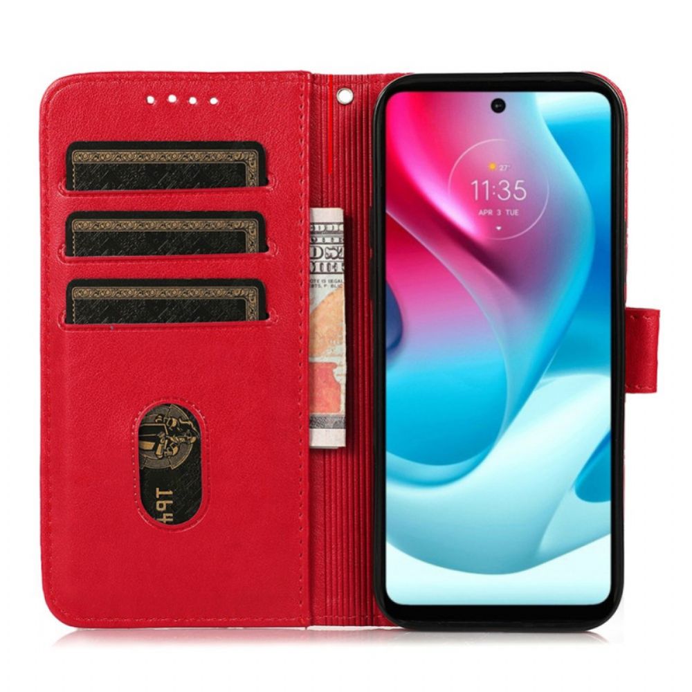 Flip Case voor Moto G31 / Moto G41 Kunstleer Patroon Ruiten