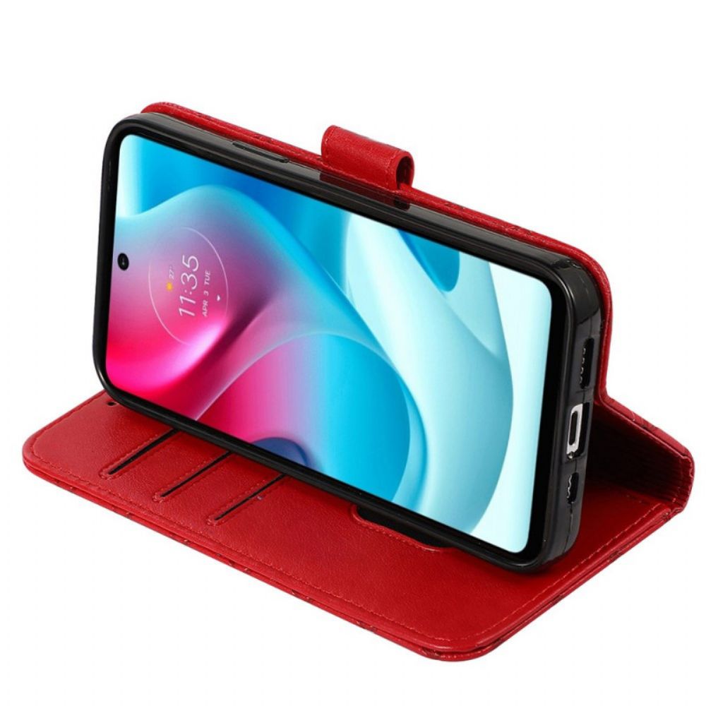 Flip Case voor Moto G31 / Moto G41 Kunstleer Patroon Ruiten