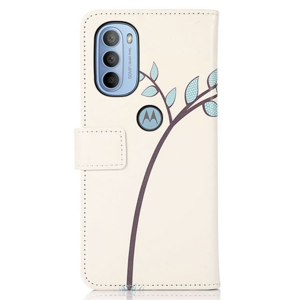 Flip Case voor Moto G31 / Moto G41 Paar Uilen In De Boom