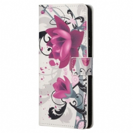 Flip Case voor Moto G31 / Moto G41 Tropische Bloemen