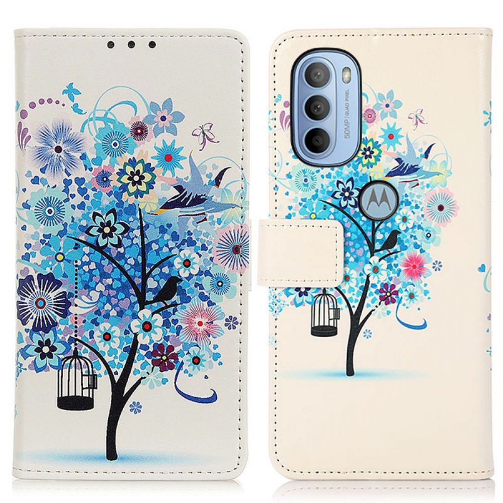 Folio-hoesje voor Moto G31 / Moto G41 Bloeiende Boom