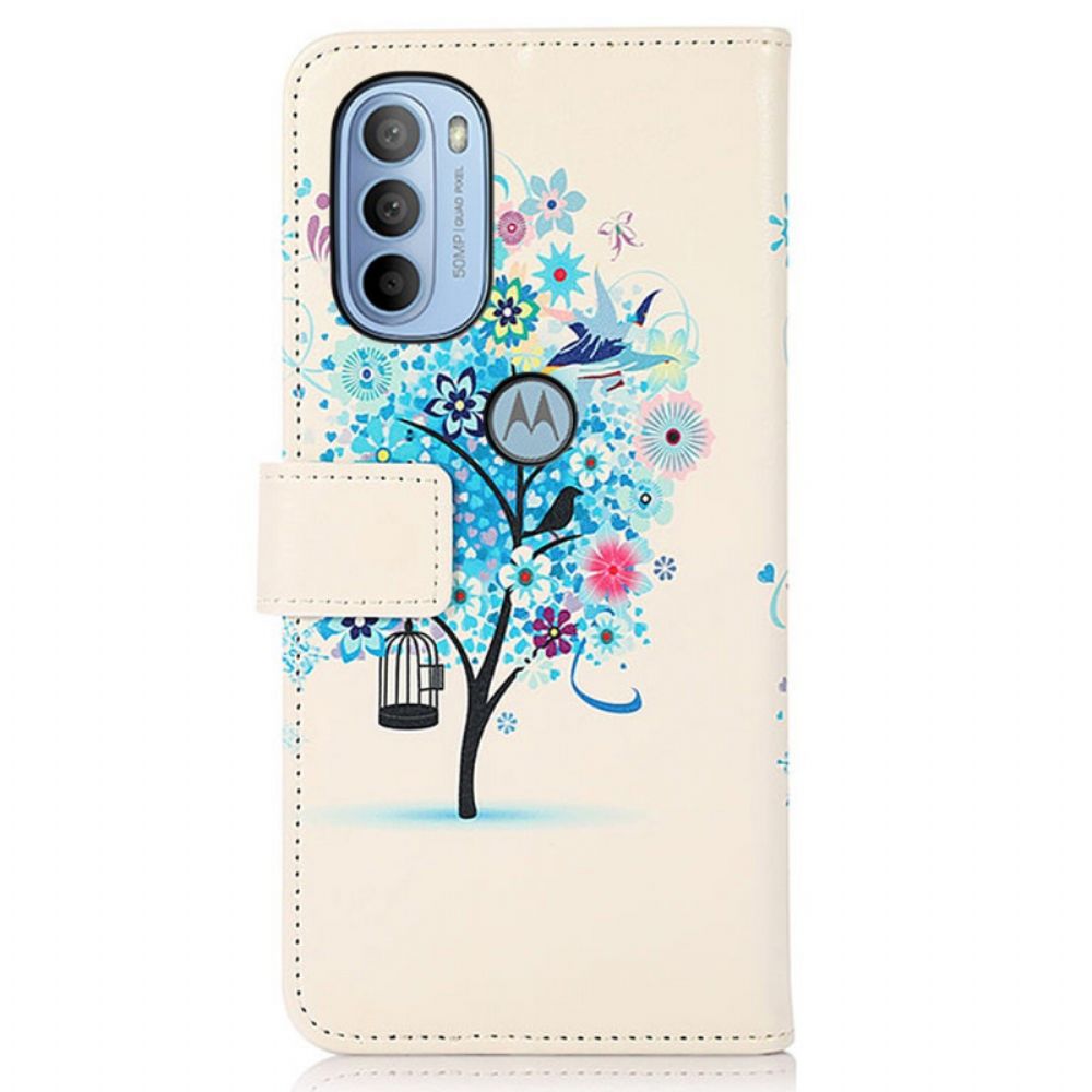 Folio-hoesje voor Moto G31 / Moto G41 Bloeiende Boom