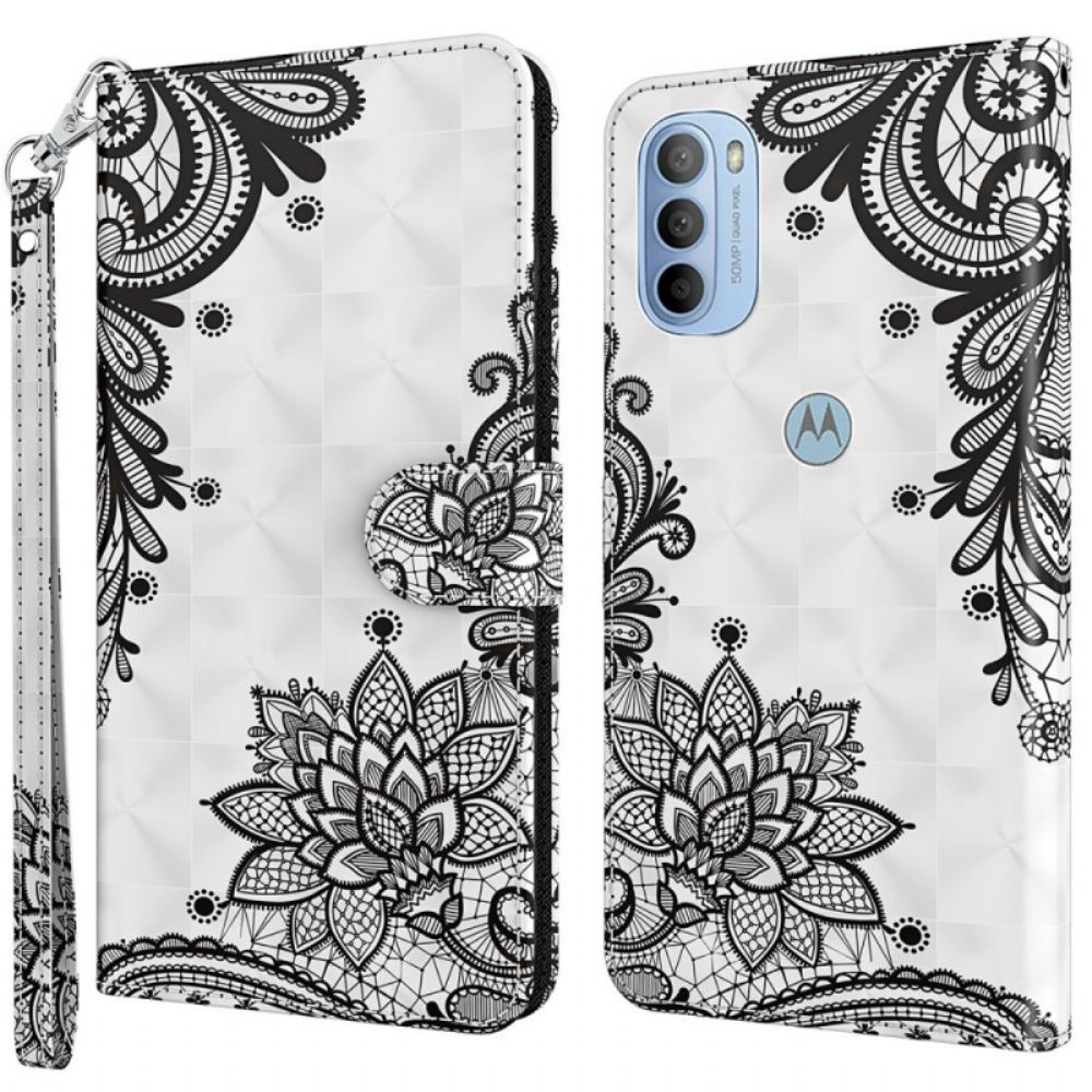 Folio-hoesje voor Moto G31 / Moto G41 Chique Kant