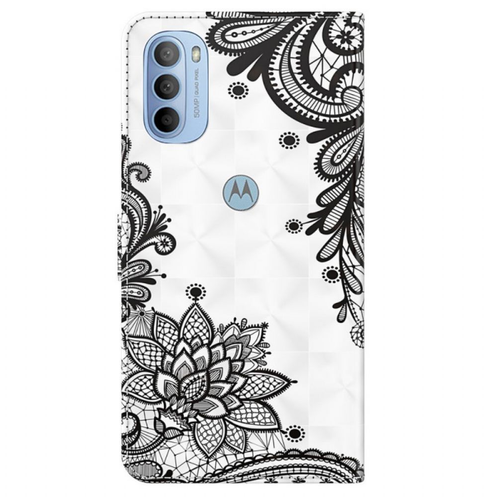 Folio-hoesje voor Moto G31 / Moto G41 Chique Kant