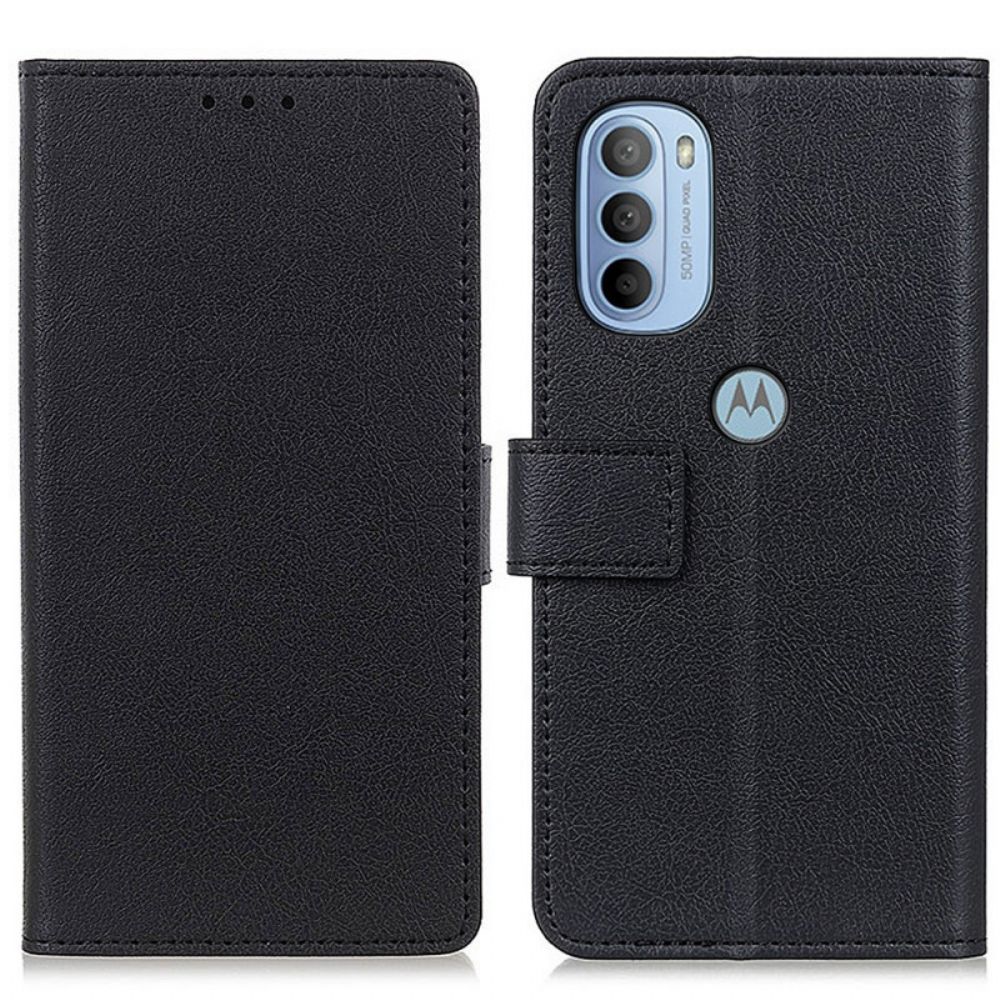 Folio-hoesje voor Moto G31 / Moto G41 Eenvoudig Leereffect