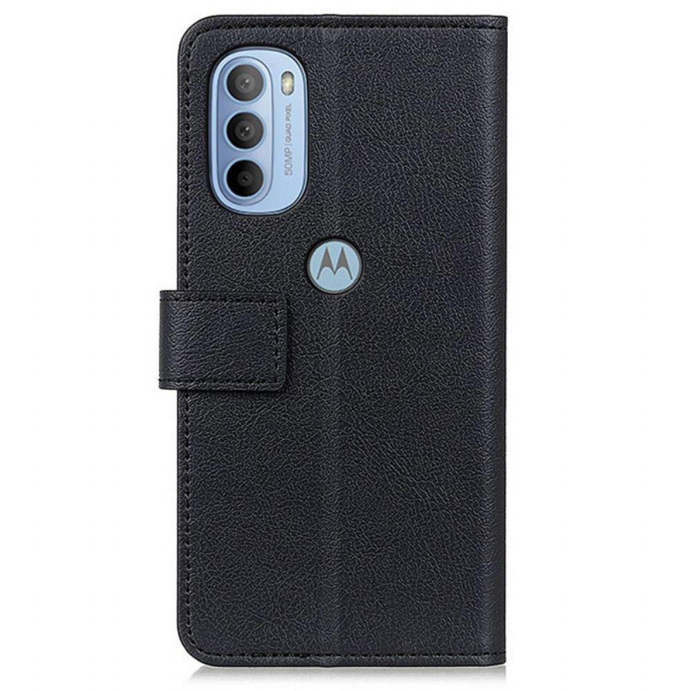 Folio-hoesje voor Moto G31 / Moto G41 Eenvoudig Leereffect