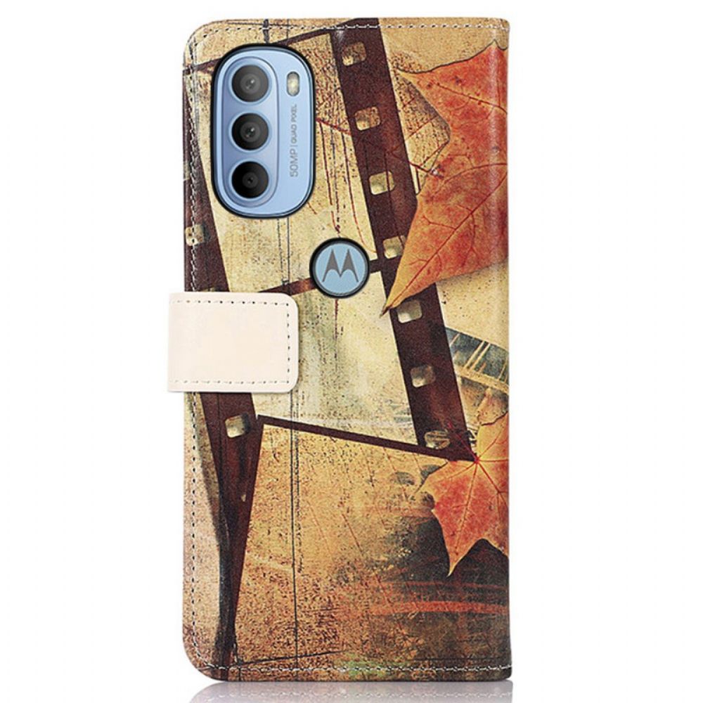 Folio-hoesje voor Moto G31 / Moto G41 Eiffeltoren In De Herfst