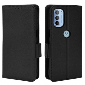 Folio-hoesje voor Moto G31 / Moto G41 Flip Case Litchi Met Dubbele Klep Nieuwe Kleuren