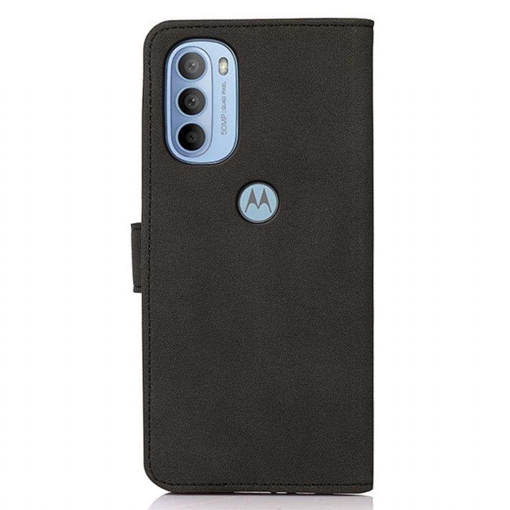 Folio-hoesje voor Moto G31 / Moto G41 Khazneh Mode Leereffect