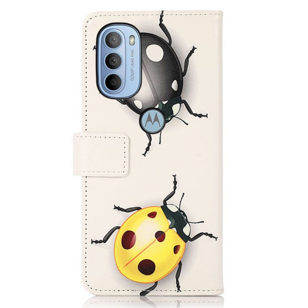 Folio-hoesje voor Moto G31 / Moto G41 Lieveheersbeestjes