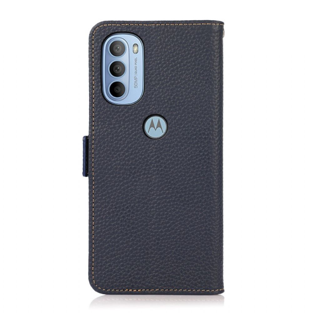 Folio-hoesje voor Moto G31 / Moto G41 Litchi Leer Khazneh Rfid