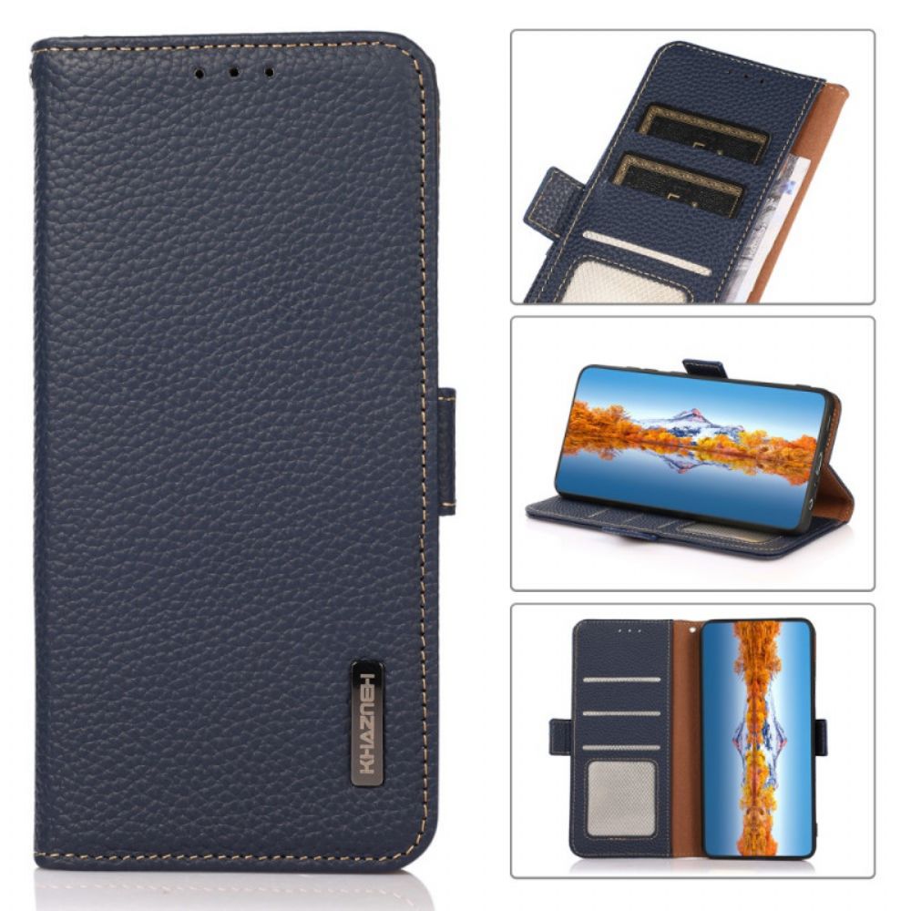 Folio-hoesje voor Moto G31 / Moto G41 Litchi Leer Khazneh Rfid