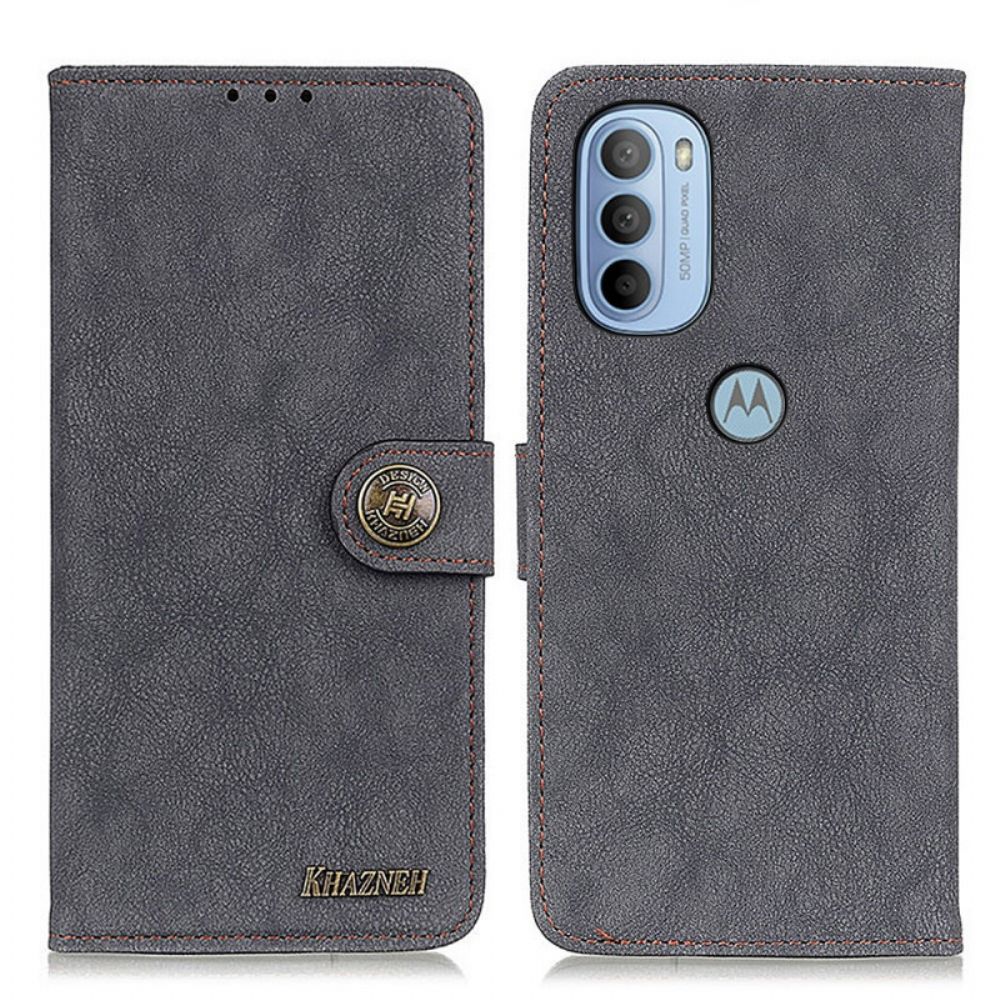 Folio-hoesje voor Moto G31 / Moto G41 Retro Split Kunstleer Khazneh