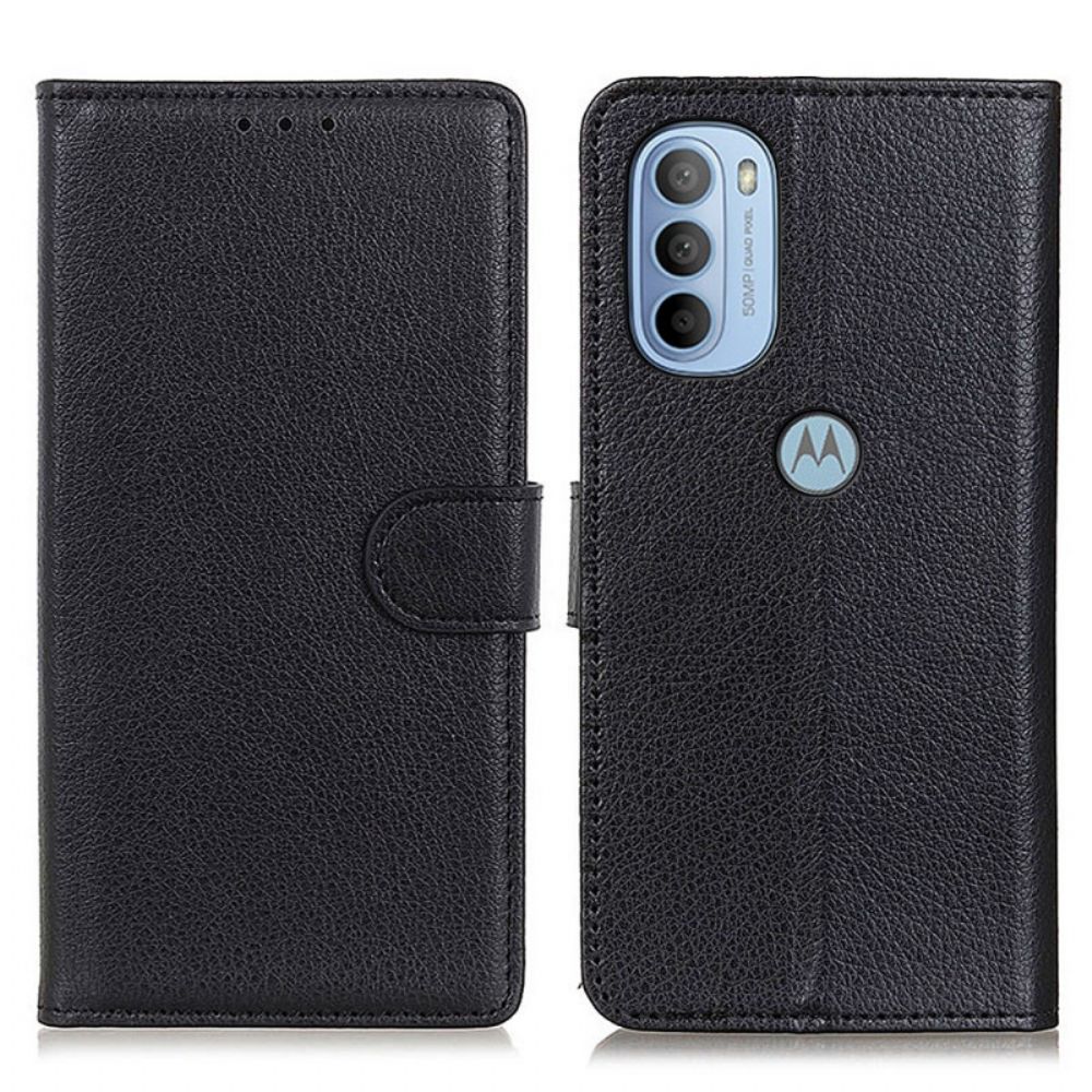 Folio-hoesje voor Moto G31 / Moto G41 Traditioneel Lychee