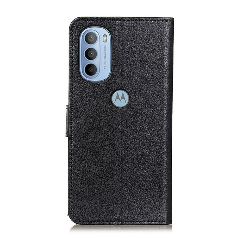 Folio-hoesje voor Moto G31 / Moto G41 Traditioneel Lychee