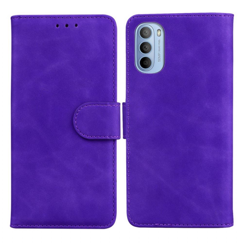 Folio-hoesje voor Moto G31 / Moto G41 Zwart Leereffect