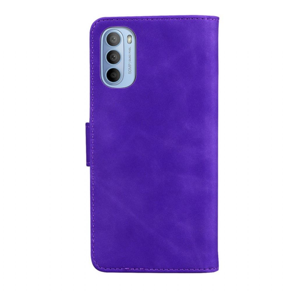 Folio-hoesje voor Moto G31 / Moto G41 Zwart Leereffect