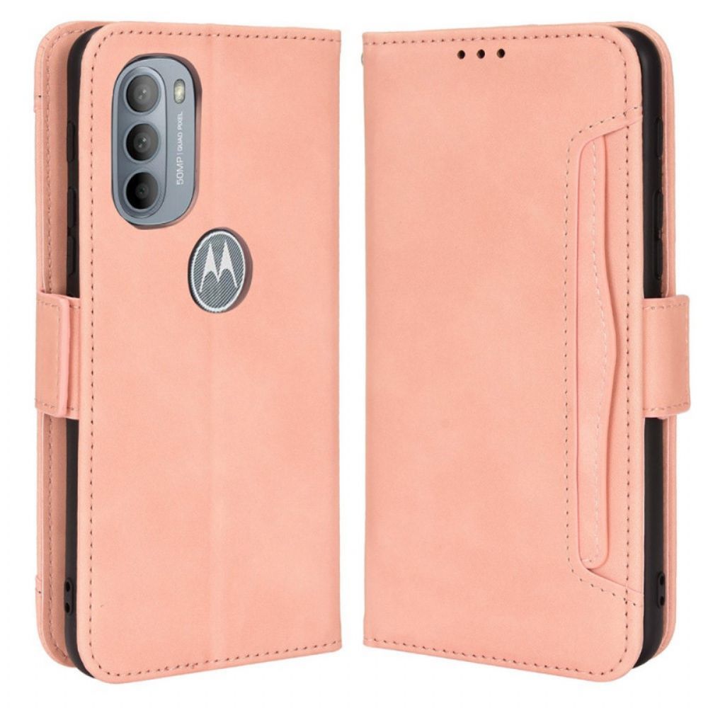 Leren Hoesje voor Moto G31 / Moto G41 Eerste Klas Multi-kaart