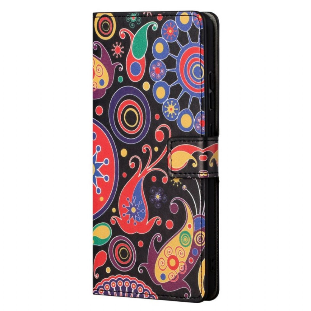 Leren Hoesje voor Moto G31 / Moto G41 Galaxy Tekeningen